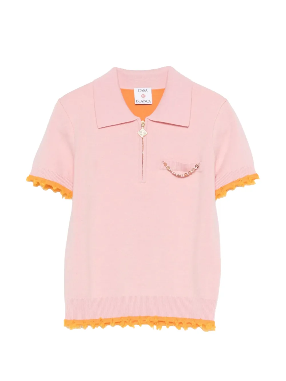 Casablanca logo-embellishment polo shirt - Rosa