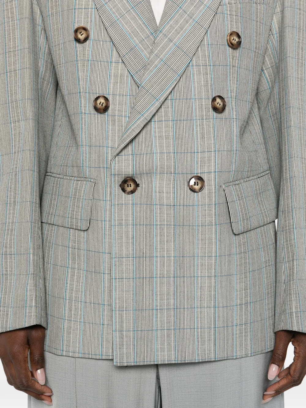 Victoria Beckham double-breasted Blazer | Grey | FARFETCH SG