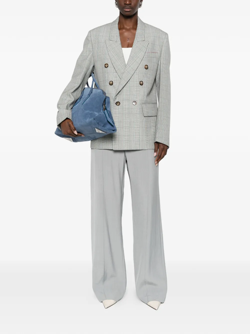  Victoria Beckham Double-breasted Blazer - Grey 
