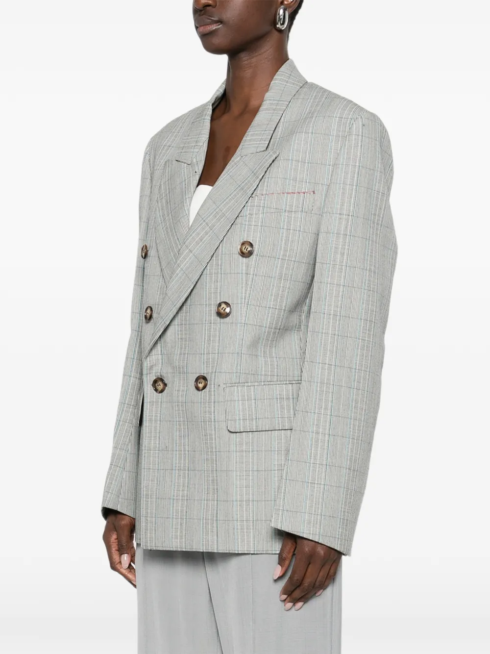 Victoria Beckham double-breasted Blazer | Grey | FARFETCH SG