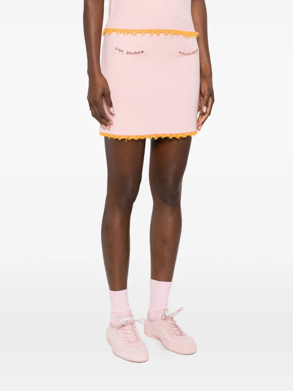 Casablanca Mini-rok verfraaid met logo Roze
