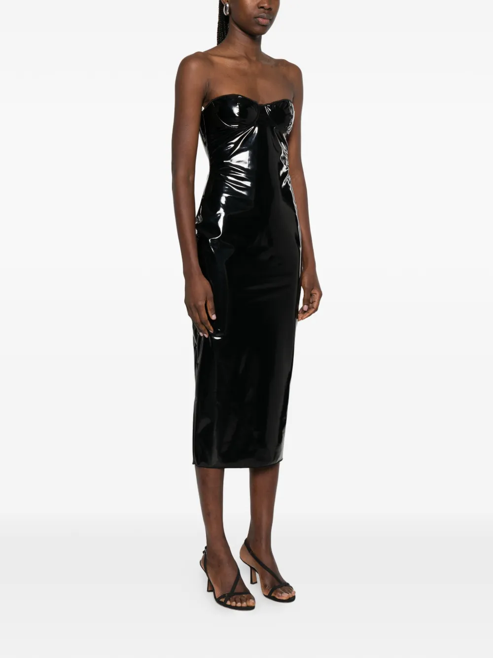 Oséree Strapless midi-jurk Zwart