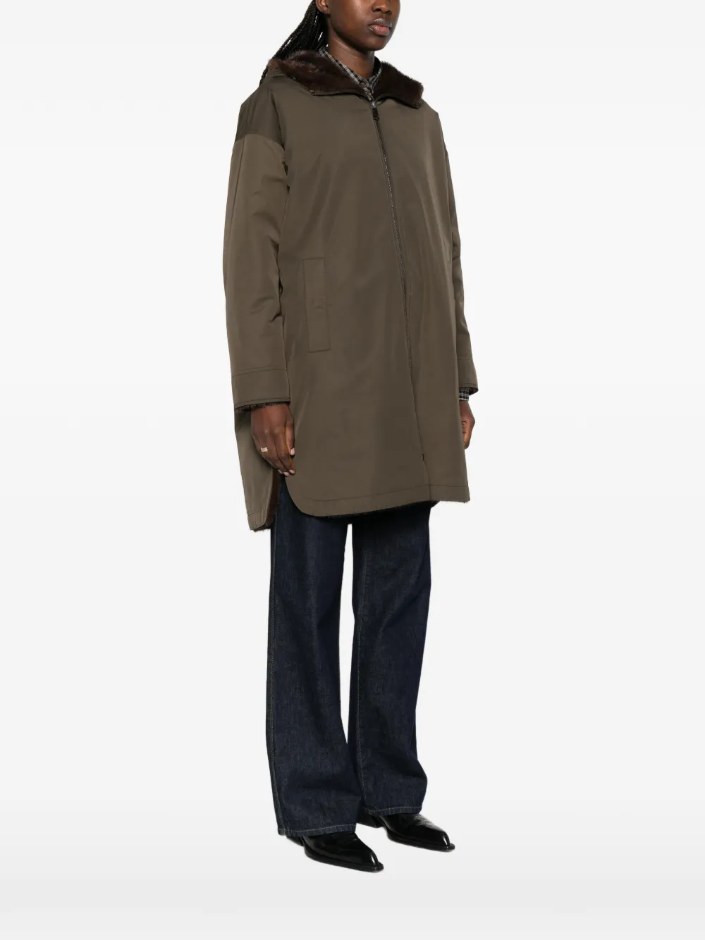  Gotha Hooded Zip-fastening Coat - Green 