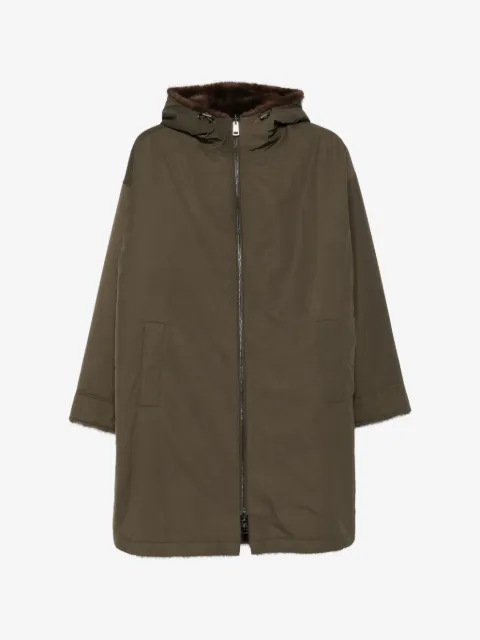 Gotha hooded zip-fastening coat