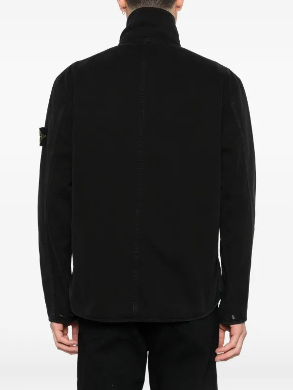 Stone Island ジップポケット オーバーシャツ | ブラック | FARFETCH JP