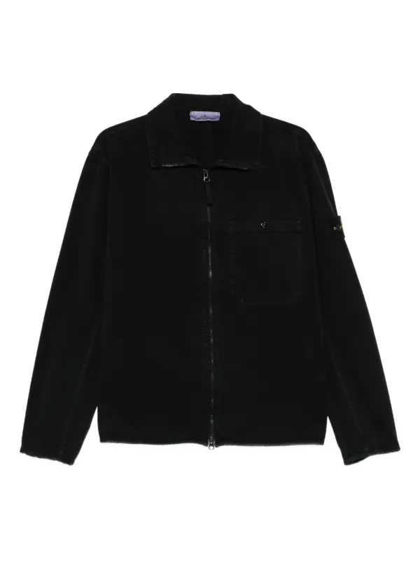 Stone Island ジップポケット オーバーシャツ | ブラック | FARFETCH JP