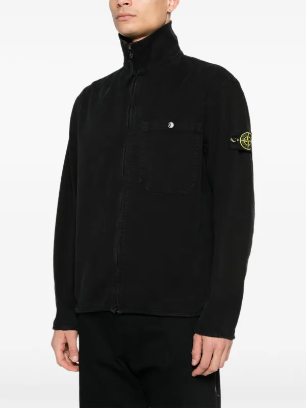 美品　STONE  ジップアップ　コーデュロイジャケット ブラック アウトレット】【ラスト1点】STONE ISLAND ストーンアイランド ジップ