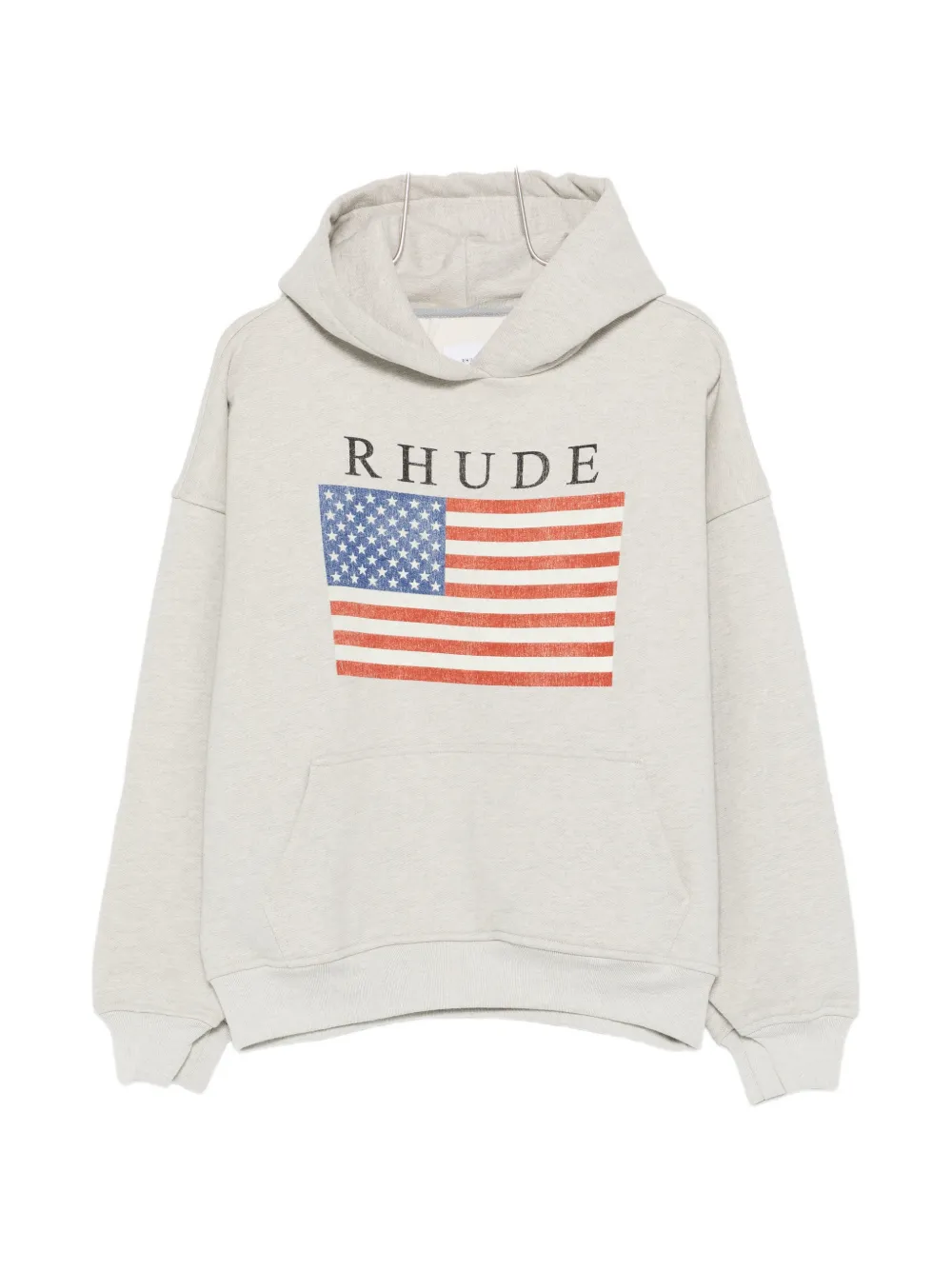 RHUDE flag-print hoodie - Grigio
