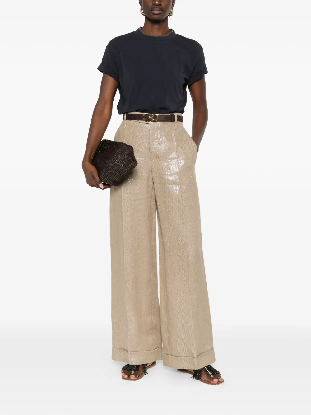 Brunello Cucinelli bead-detailed blouse - Blauw