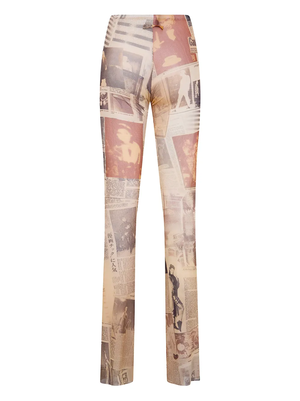 Jean Paul Gaultier newspaper-print leggings - Beige