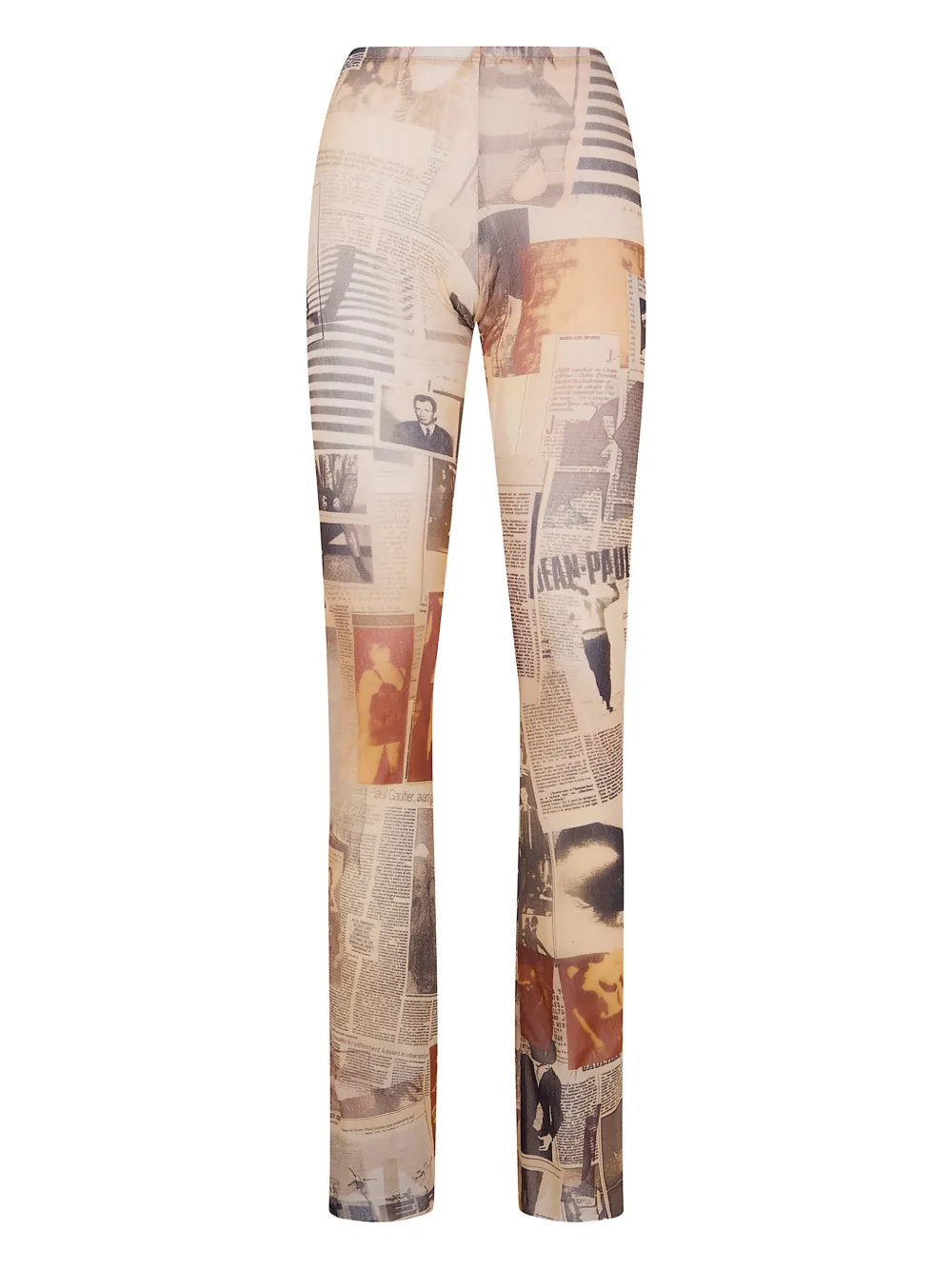 Jean Paul Gaultier newspaper-print leggings - Toni neutri