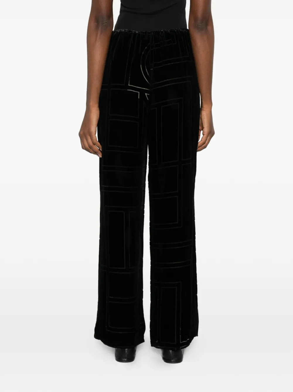 TOTEME Broek met geometrisch patroon Zwart
