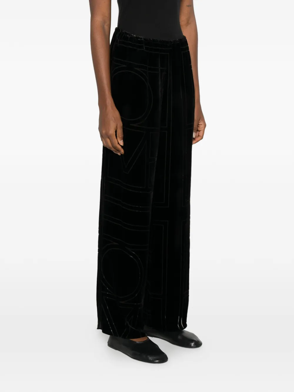 TOTEME Broek met geometrisch patroon Zwart