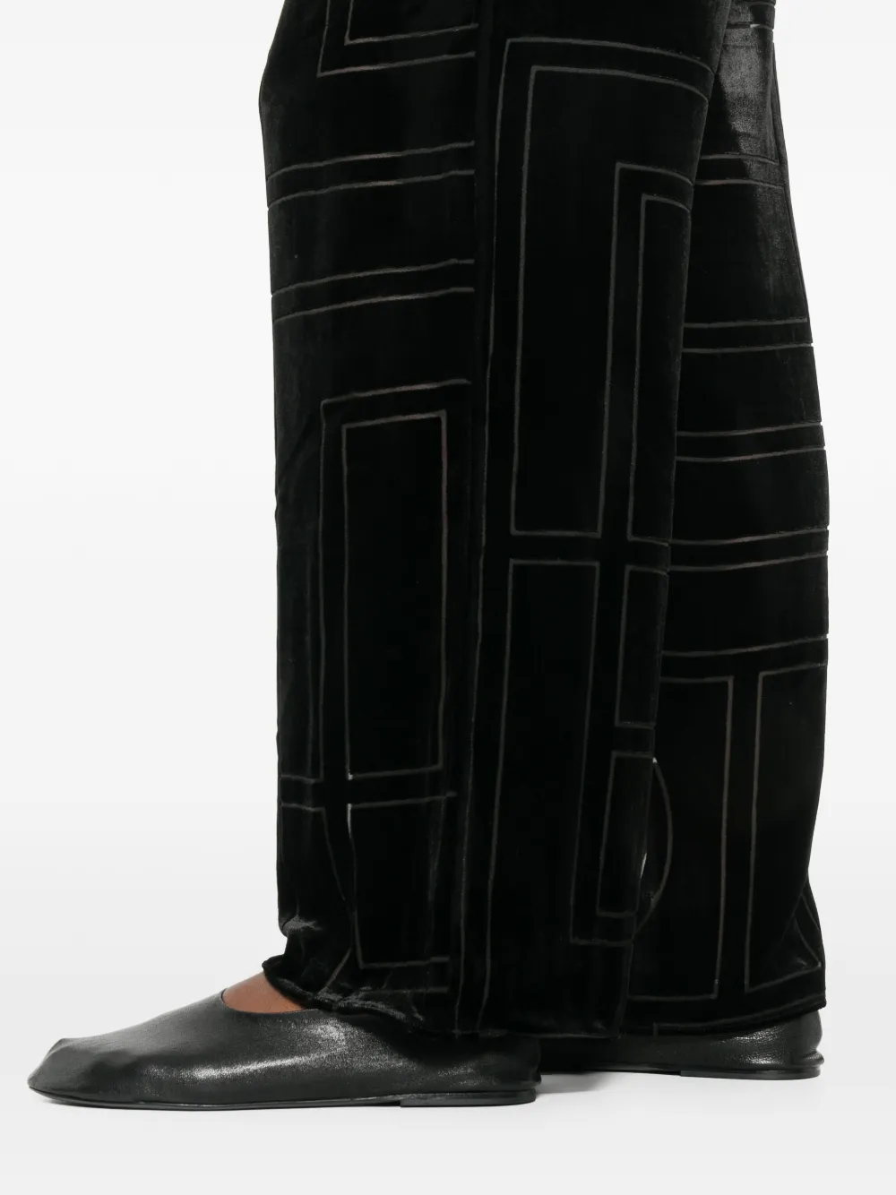 TOTEME Broek met geometrisch patroon Zwart
