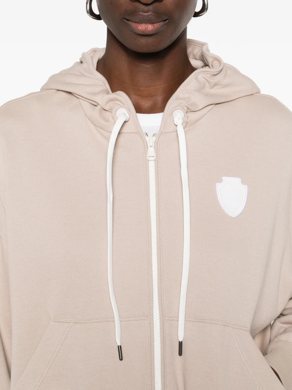 Brunello Cucinelli Hoodie met logo Beige