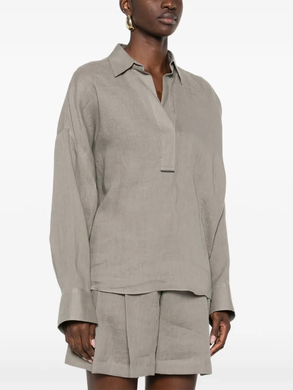 Brunello Cucinelli Linnen shirt Grijs