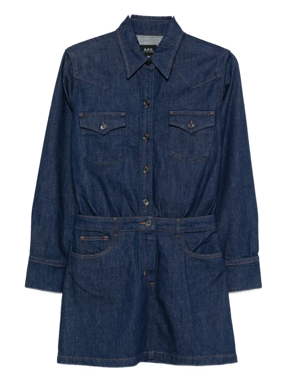 A.P.C. denim mini dress - Blu