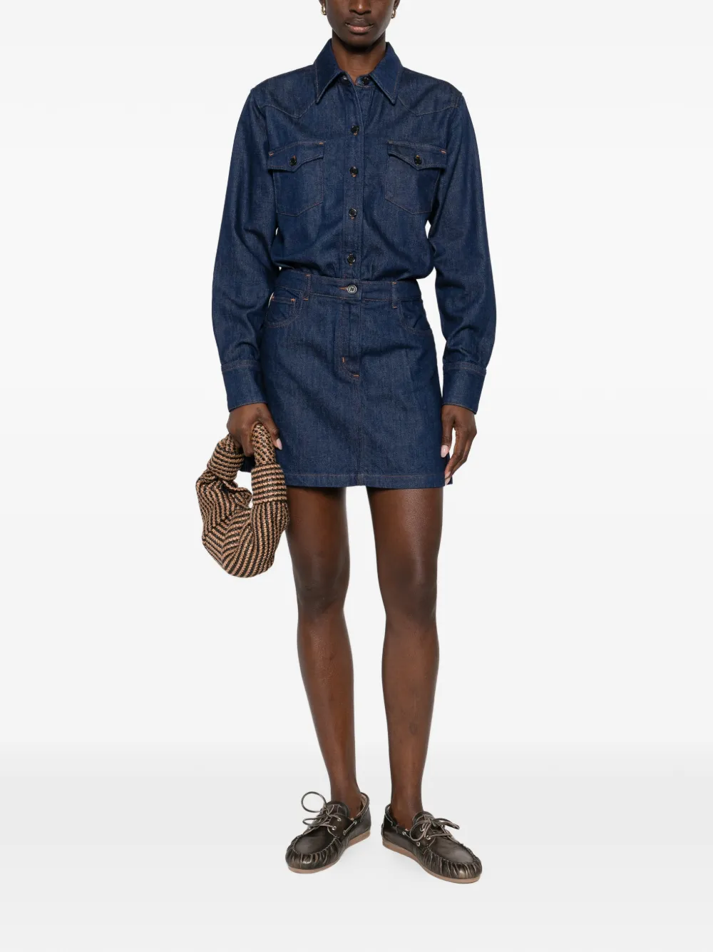 A.P.C. denim mini dress - Blauw