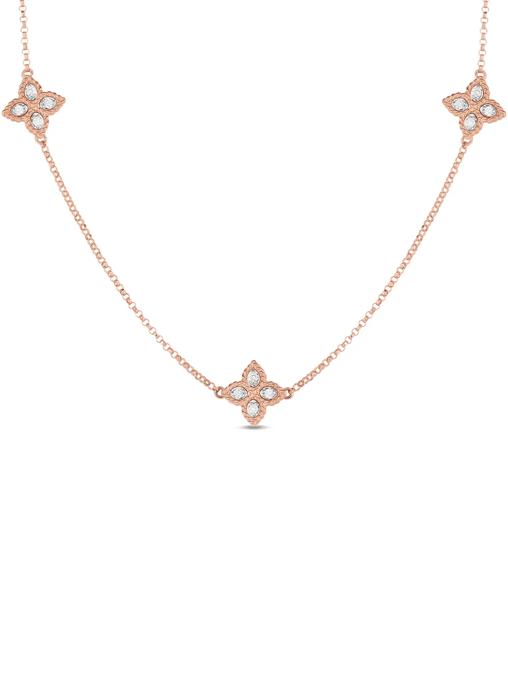 Roberto Coin diamond flower necklace - Rosa