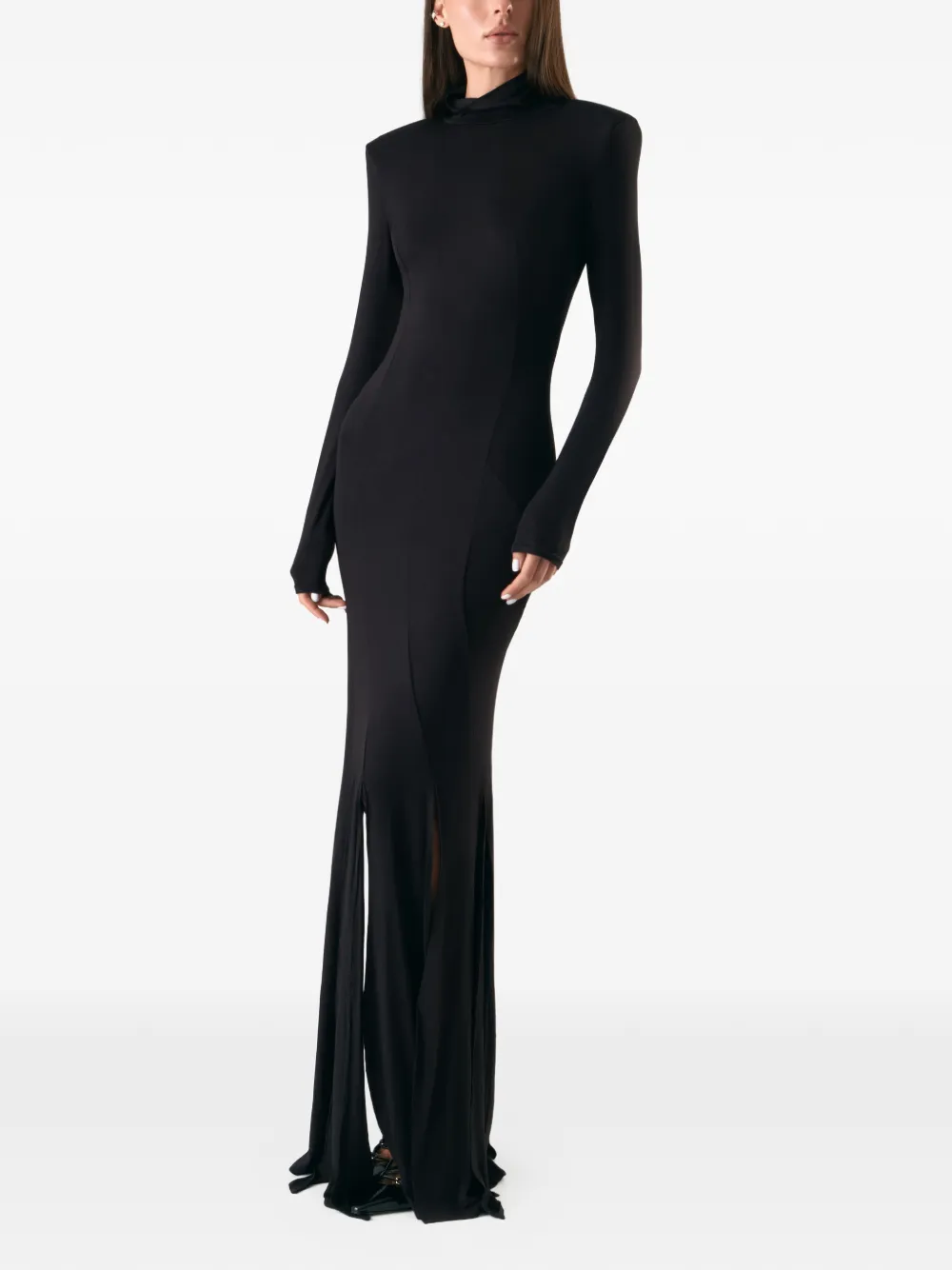 Lika Maxi-jurk met hoge hals Zwart