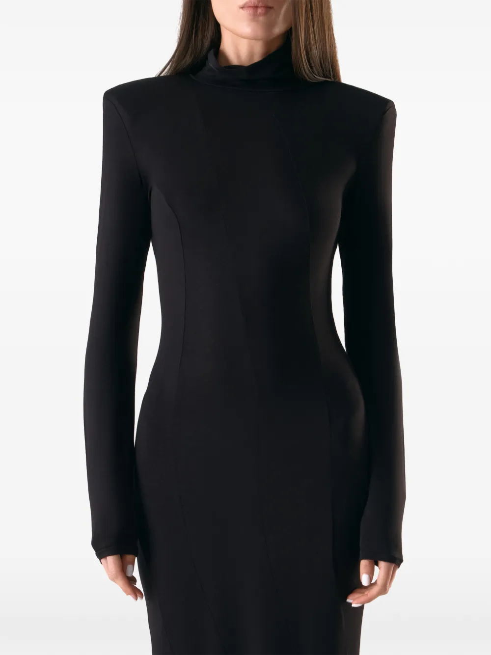 Lika Maxi-jurk met hoge hals Zwart