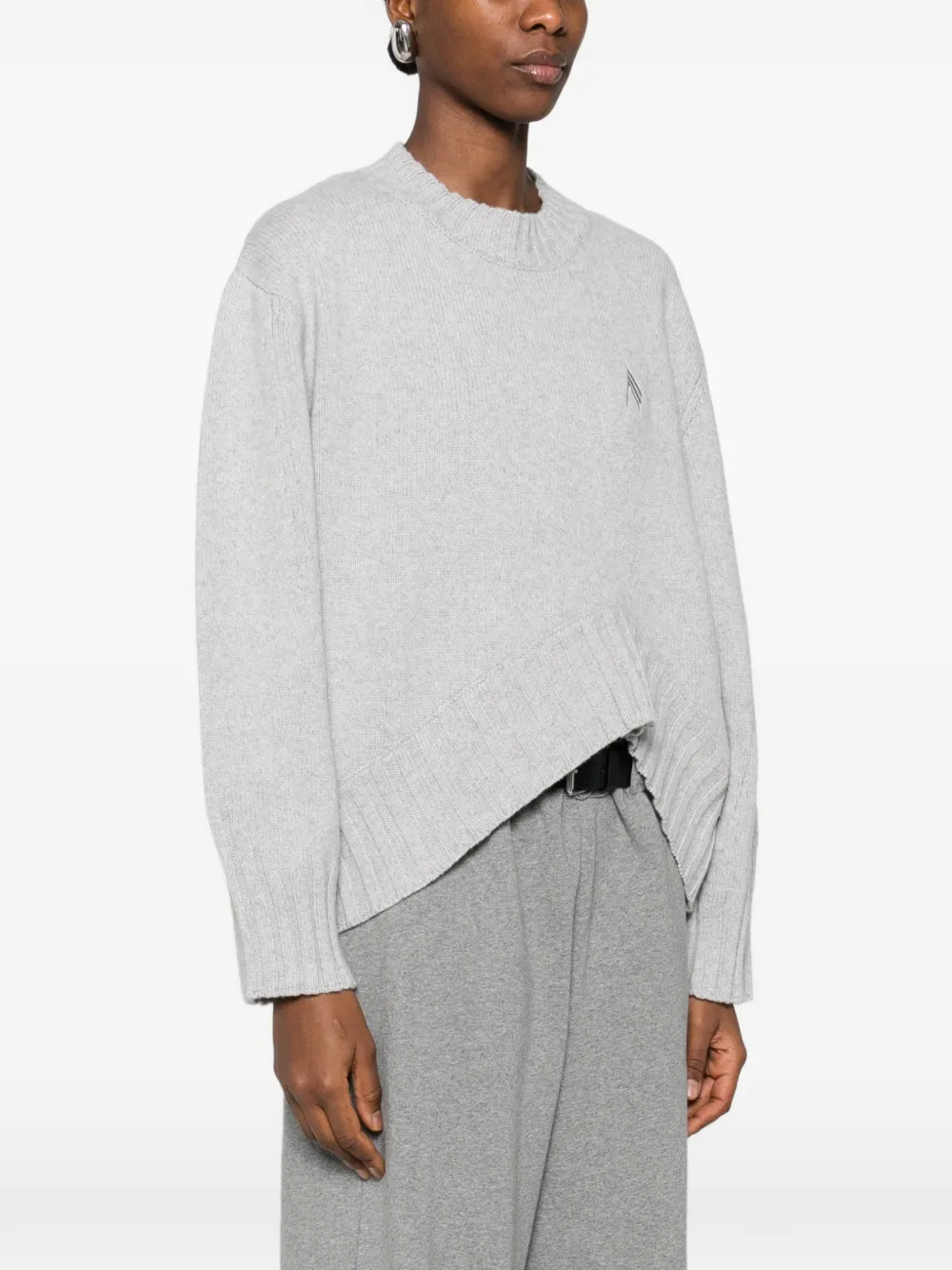  The Attico Asymmetric-hem Sweater - Grey 