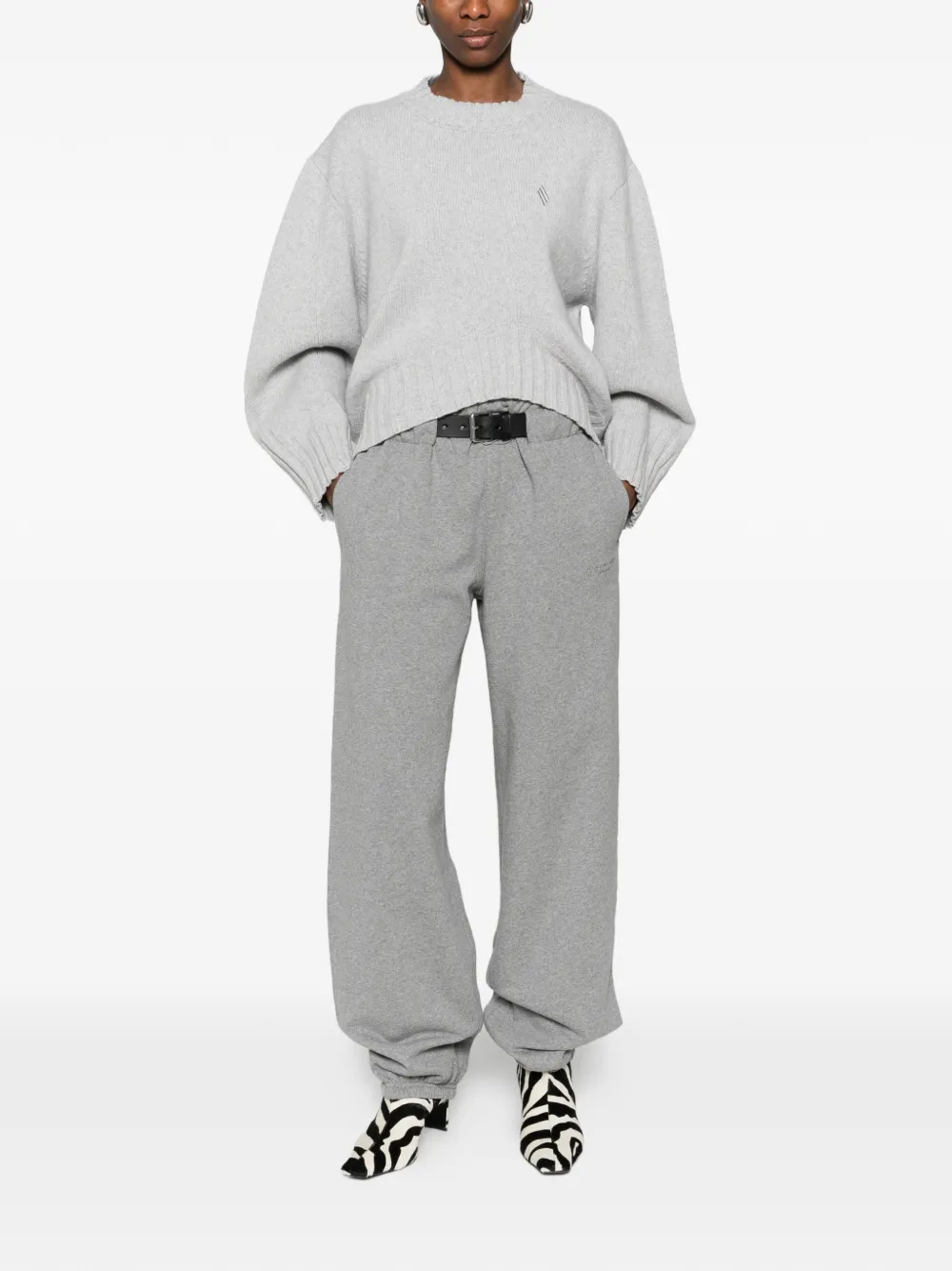  The Attico Asymmetric-hem Sweater - Grey 