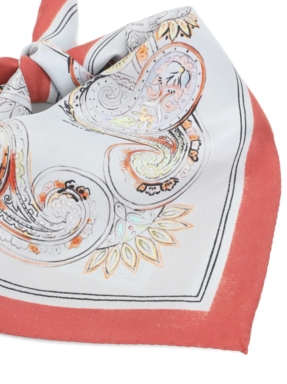 ETRO paisley-print border-detail scarf - Wit