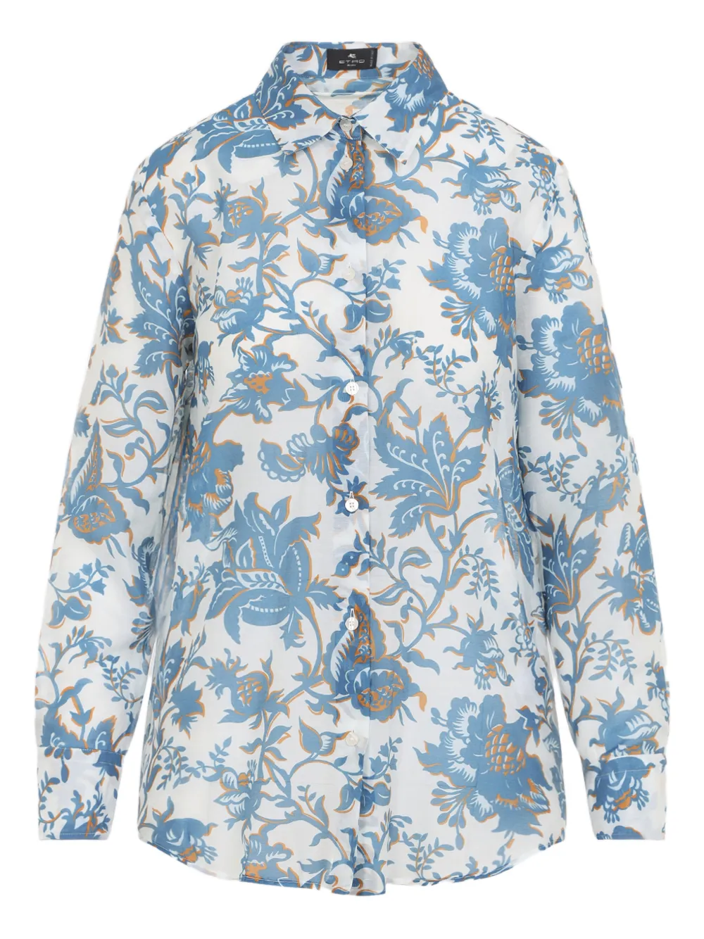 ETRO floral-print buttoned shirt - Bianco