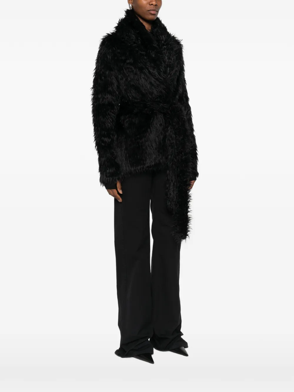 Balenciaga Jack met imitatiebont Zwart