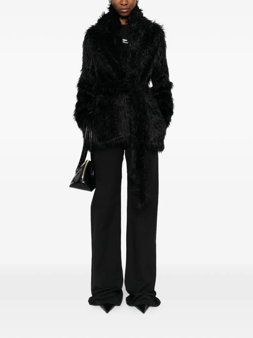 Balenciaga Jack met imitatiebont Zwart