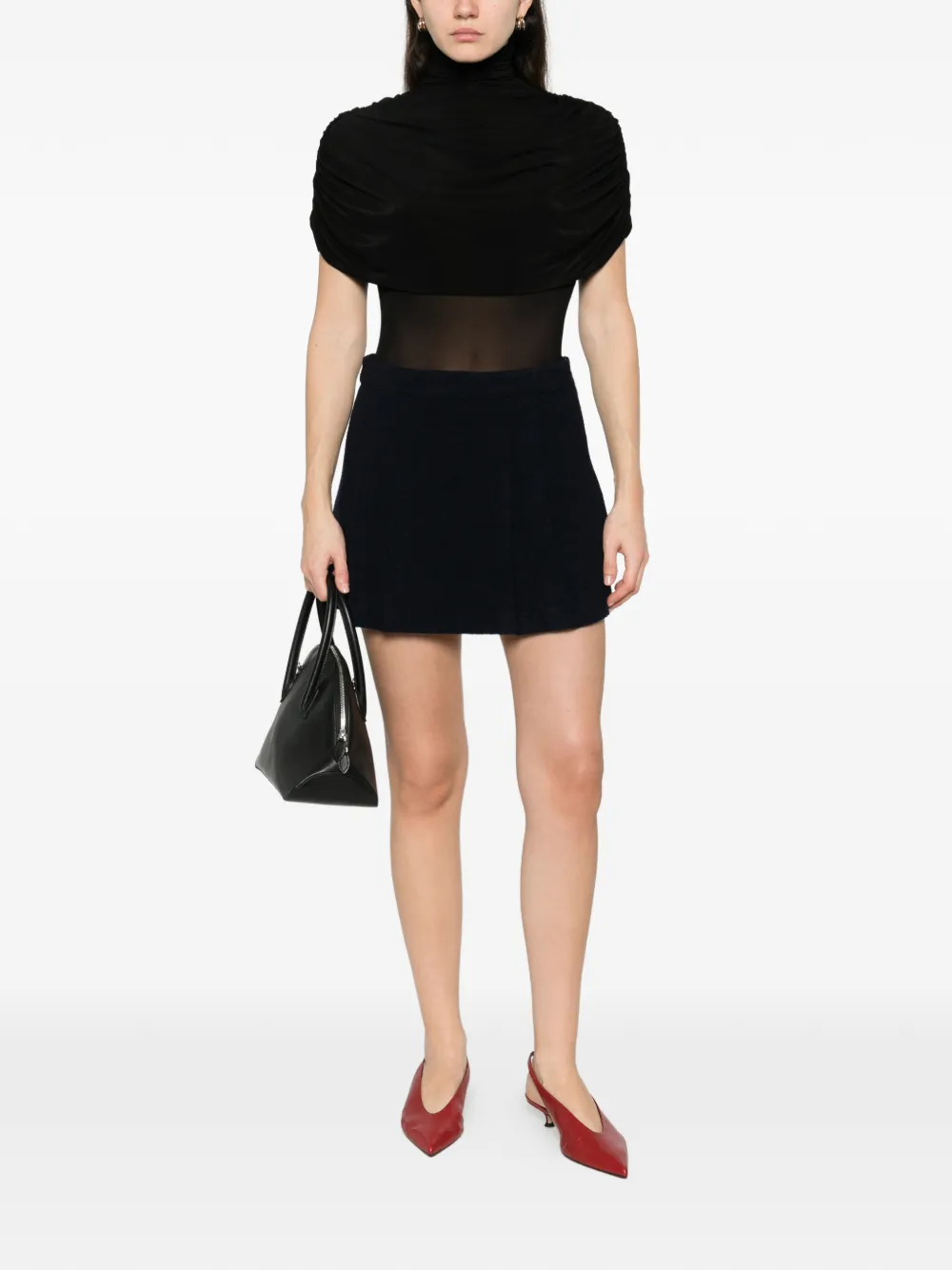  Thelaurent Pleated Mini Skirt - Blue 