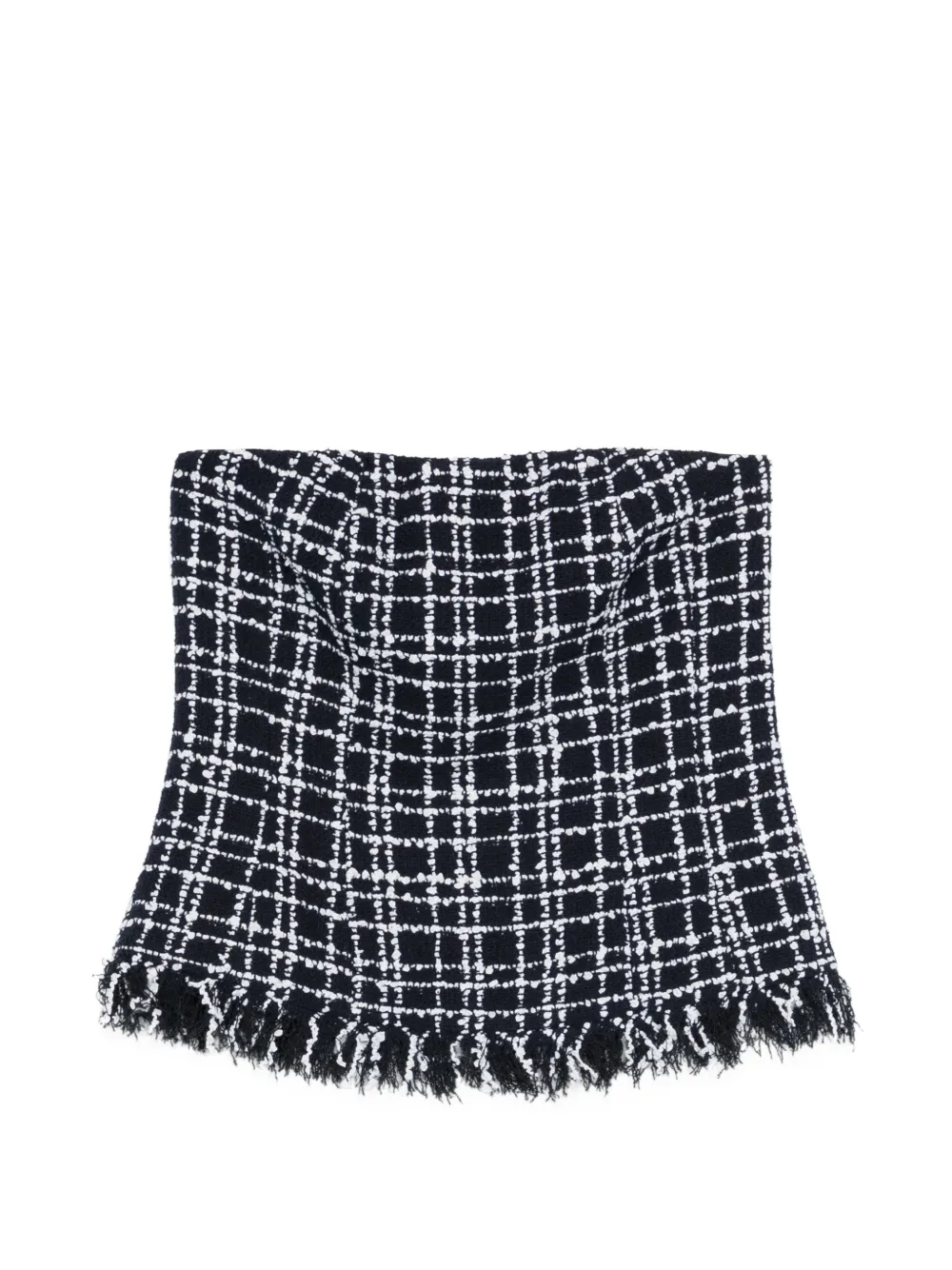 THELAURENT tweed-effect corset blouse - Nero