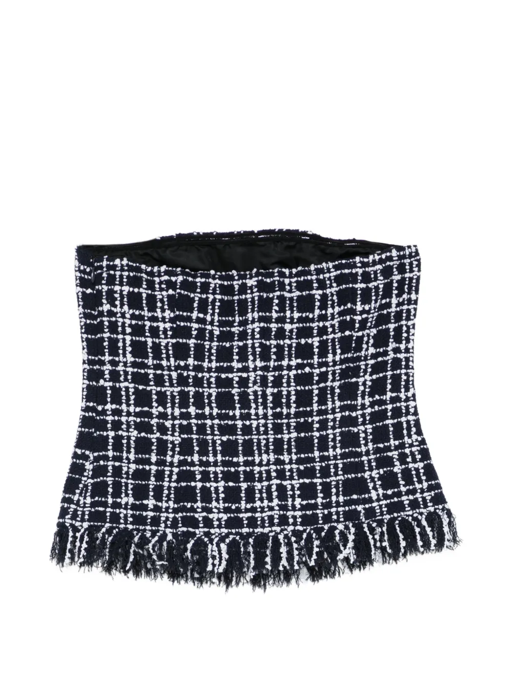  Thelaurent Tweed-effect Corset Blouse - Black 