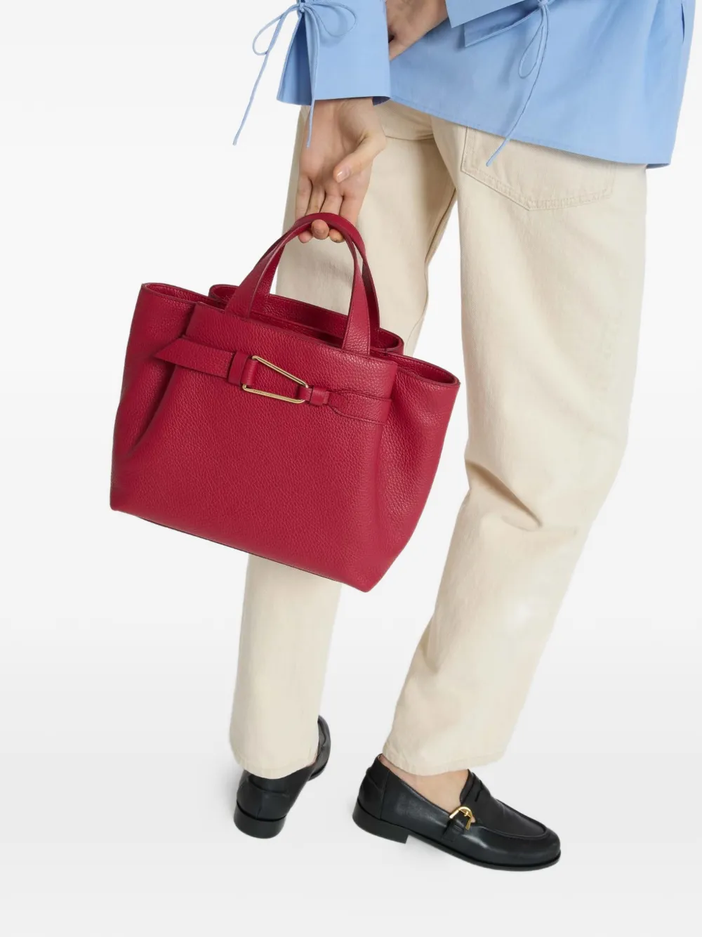 Coccinelle small Malory leather tote bag - Rood