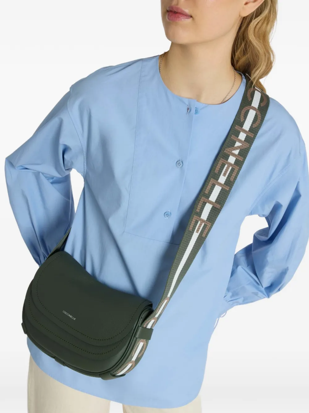 Coccinelle Raquel logo-strap shoulder bag - Groen