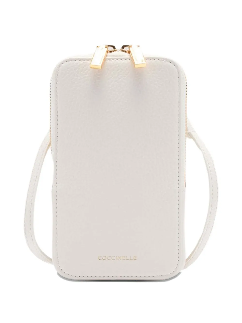 Coccinelle adjustable strap zip phone bag - Bianco