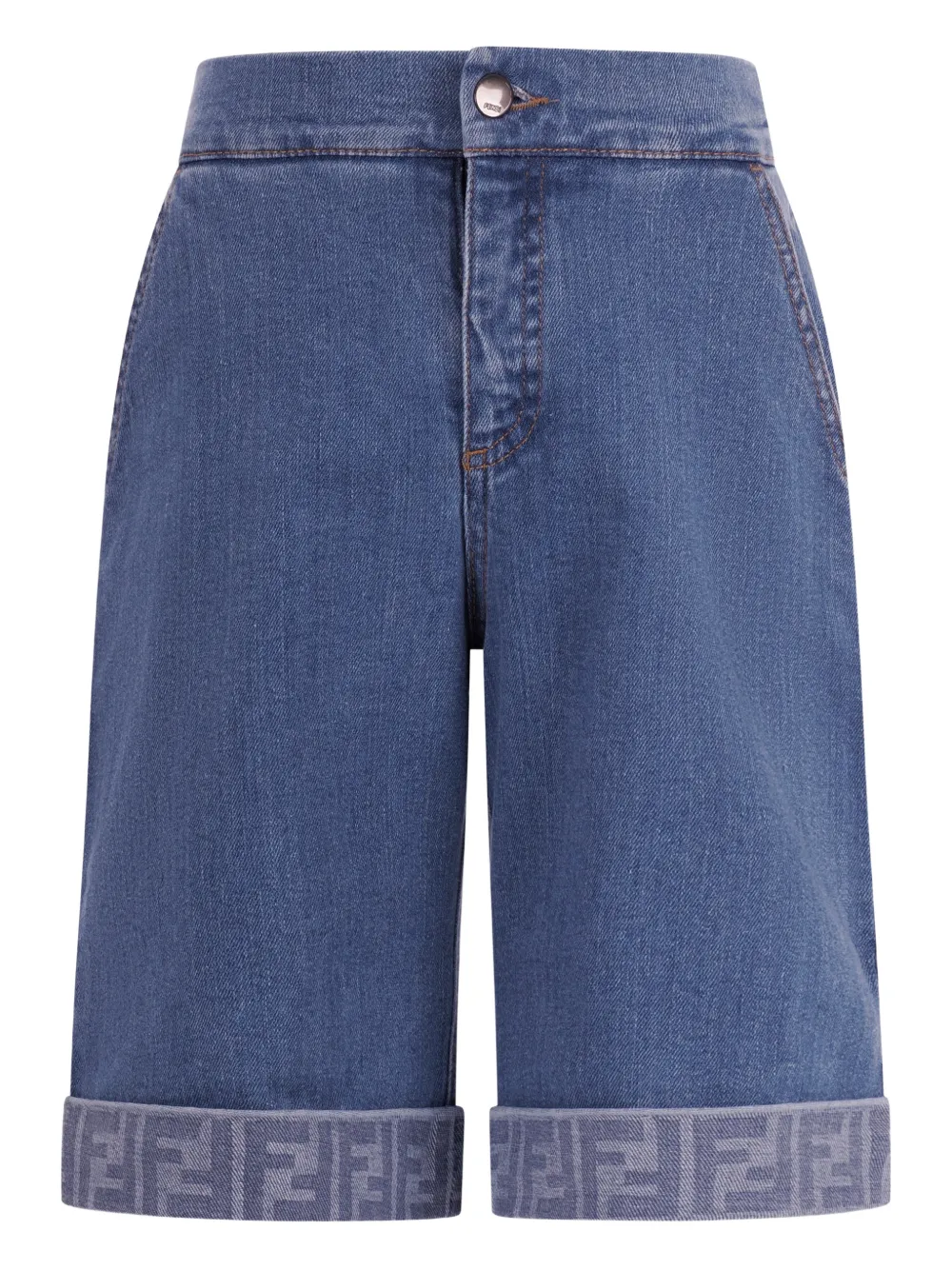 Fendi Kids FF motif-trim jeans - Blu