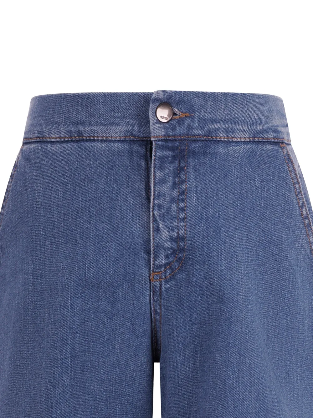  Fendi Kids Vaqueros Con Ribete Ff - Azul 