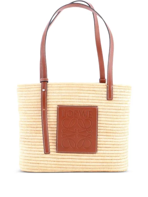 Loewe Pre-Owned tote pequeña de rafia entretejida