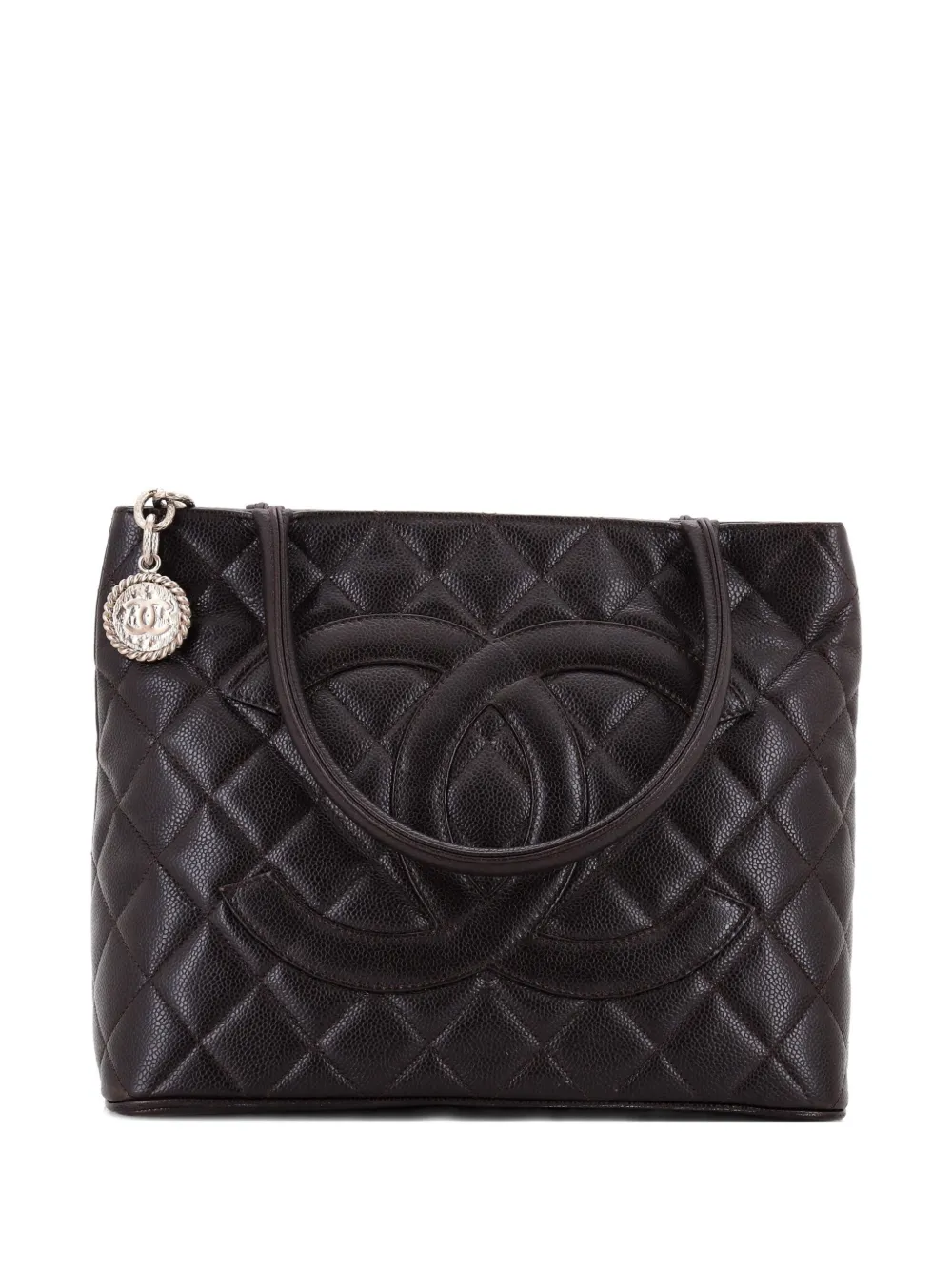 CHANEL Pre-Owned Medallion Quilted Caviar tote bag - Marrone