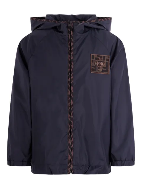 Fendi Kids logo-patch hooded jacket