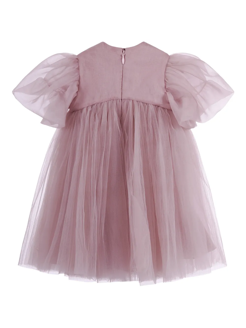 MAISON AVA embellished puffed-sleeve dress - Roze