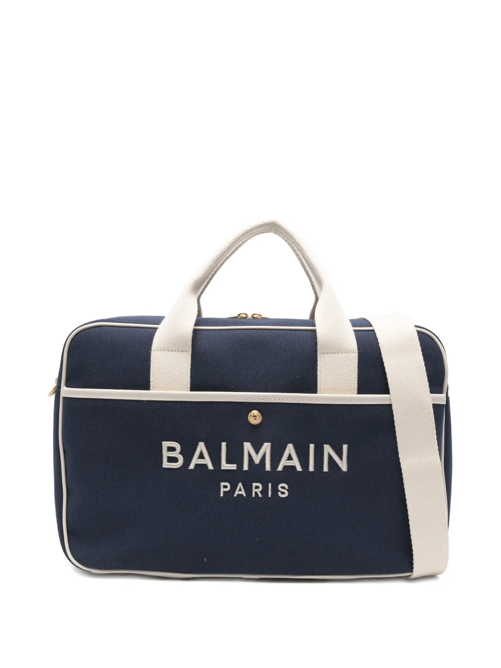 Balmain Kids logo-embroidered changing bag - Blu