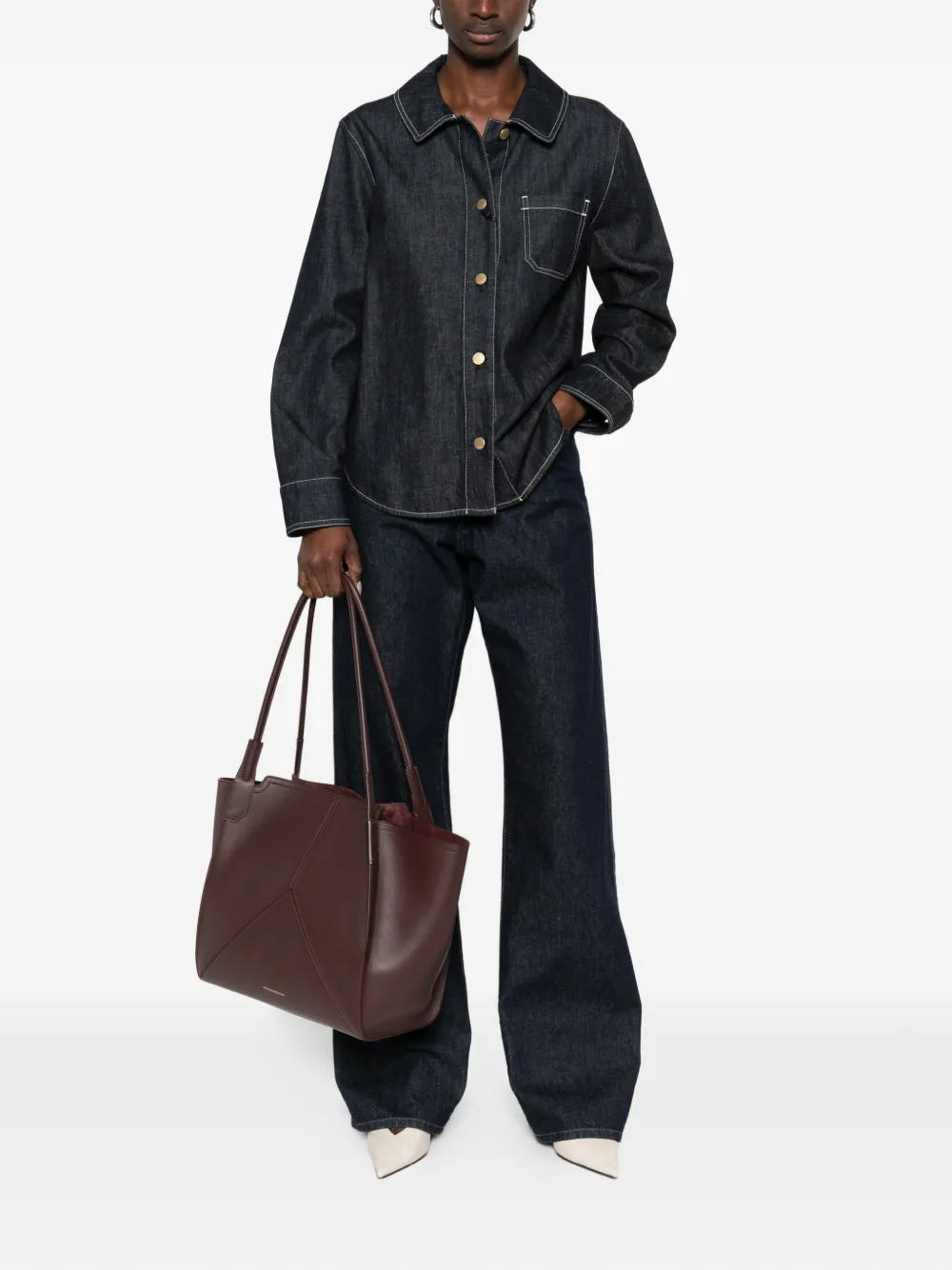 'S Max Mara contrast-stitching shirt - Blauw