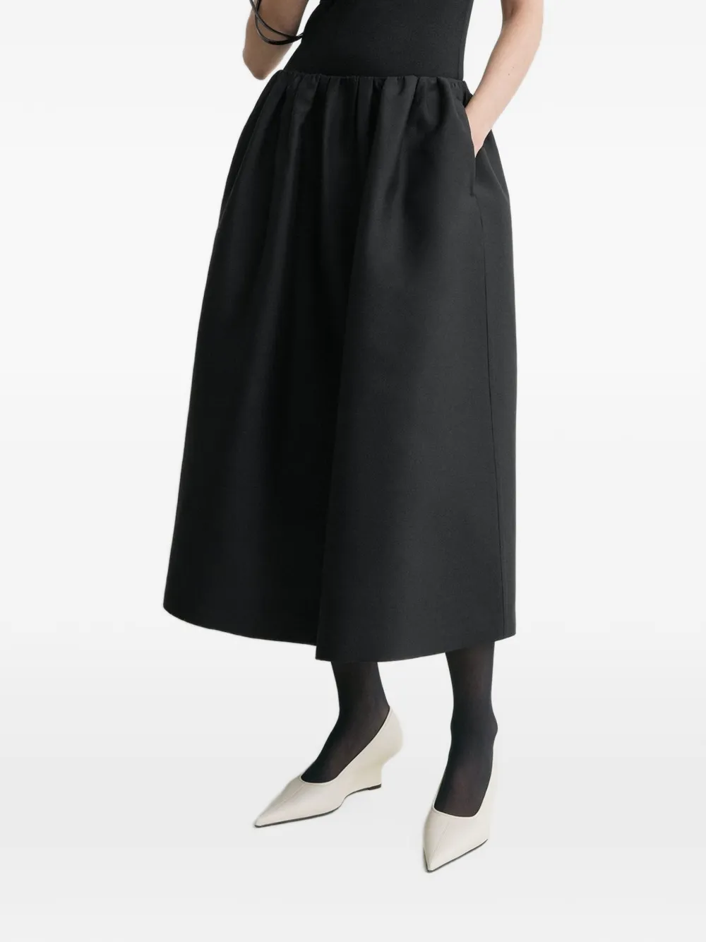 TOTEME zip-fastening midi skirt - Nero