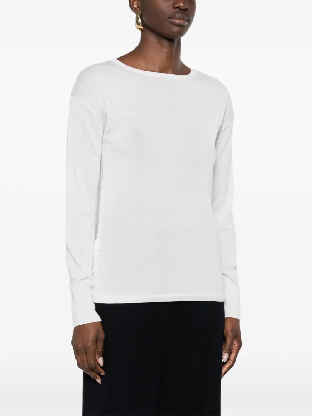 Max Mara Trui met knoopdetail Wit