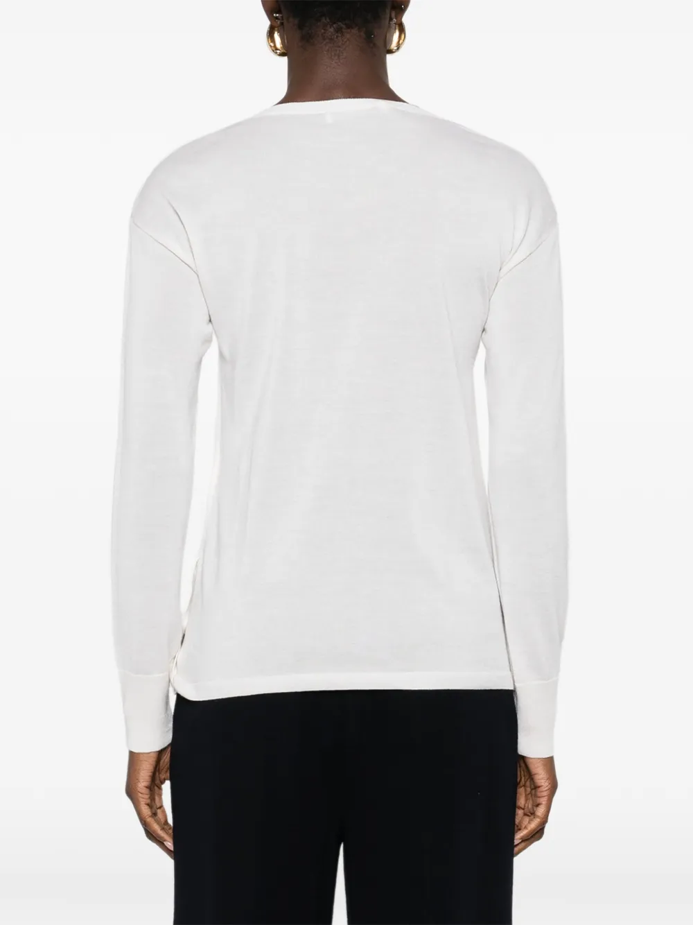 Max Mara Trui met knoopdetail Wit