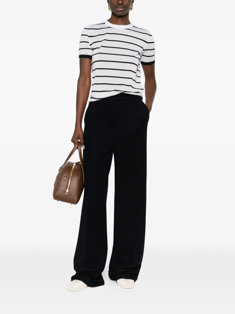 Max Mara Gestreept T-shirt Wit