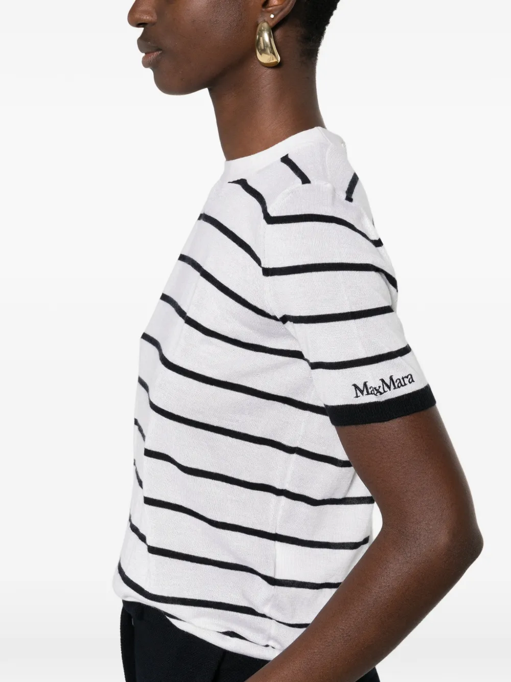 Max Mara Gestreept T-shirt Wit